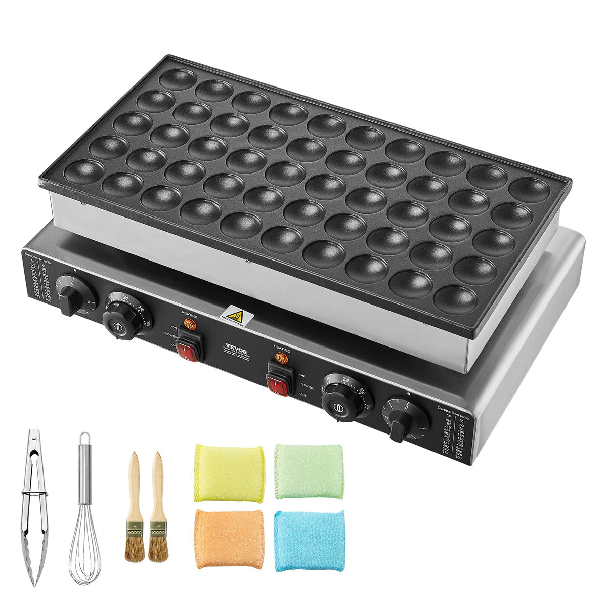 Mini Dutch Pancake Maker, 50PCS 43mm Diameter Dorayaki Baker Machine, 1700W Commercial Electric Poffertjes V952-SYJBJDP50KF0N6CCCV3