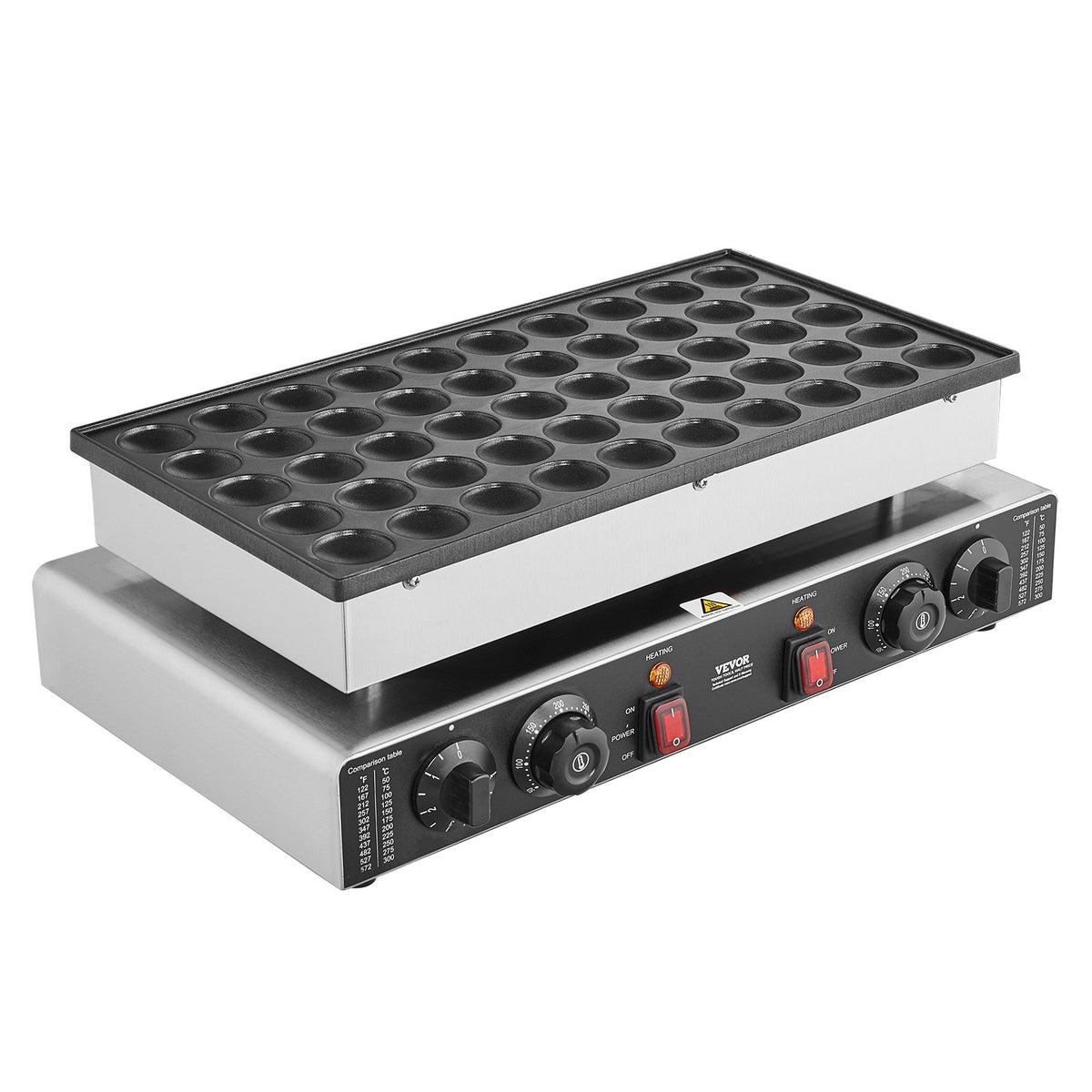 Mini Dutch Pancake Maker, 50PCS 43mm Diameter Dorayaki Baker Machine, 1700W Commercial Electric Poffertjes V952-SYJBJDP50KF0N6CCCV3