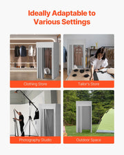 Fitting Room, Dressing Room with Thick Polyester Curtains, Privacy Space with Shading Curtain and a Hook, for V952-SYJFXDLSWHB0ZLMN1001V0