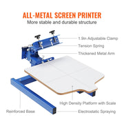 Screen Printing Machine, 1 Color 1 Station Silk Screen Printing Press, 21.2x17.7in / 54x45cm Screen Printing V952-SYJTTSDYZZ11972GBV0