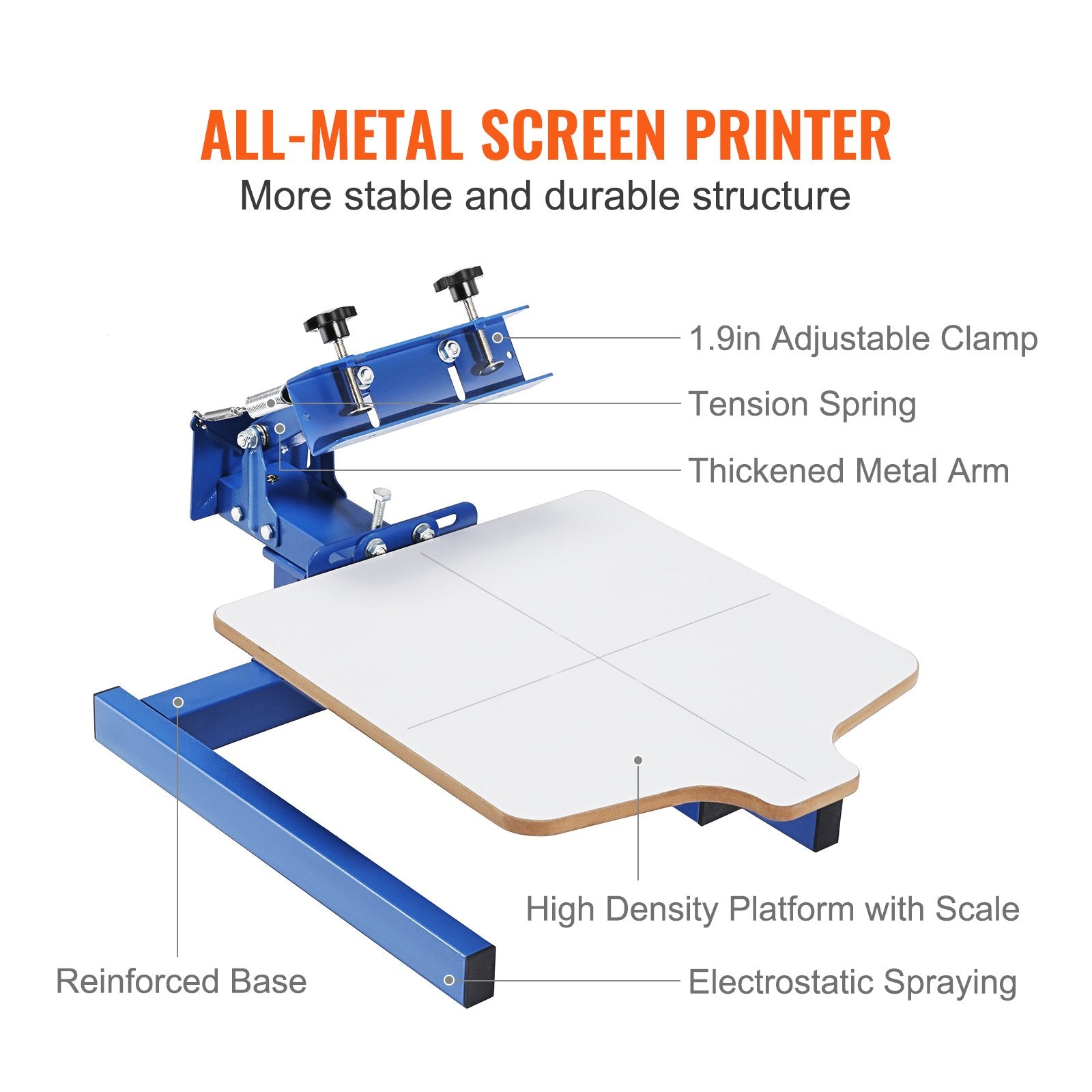 Screen Printing Machine, 1 Color 1 Station Silk Screen Printing Press, 21.2x17.7in / 54x45cm Screen Printing V952-SYJTTSDYZZ11972GBV0