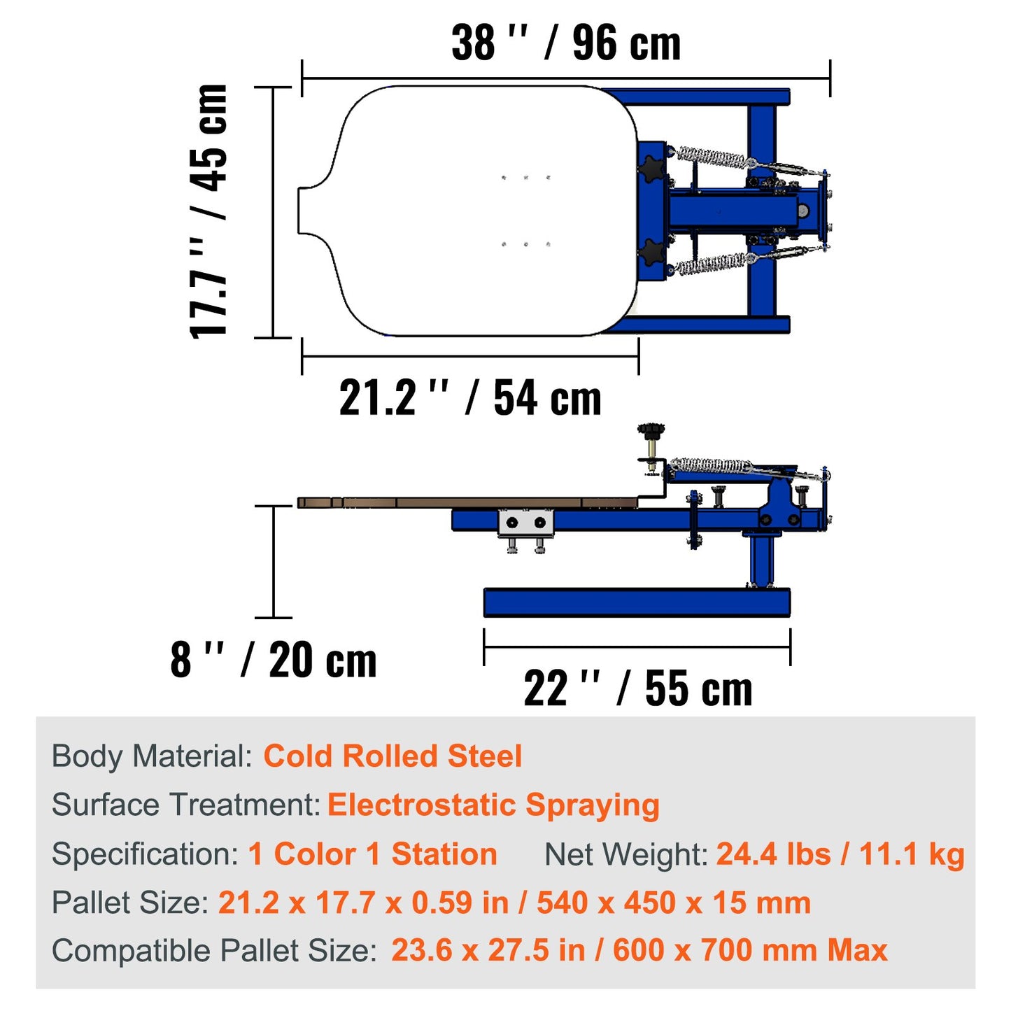 Screen Printing Machine, 1 Color 1 Station Silk Screen Printing Press, 21.2x17.7in / 54x45cm Screen Printing V952-SYJTTSDYZZ11972GBV0