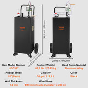 114L Gas Caddy, Fuel Storage Tank with Wheels, Portable Fuel Caddy with Manuel Transfer Pump, Gasoline Diesel V952-SYJYCBXGGJ2307OLTV0