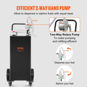 Fuel Caddy Fuel Storage Tank 114L Volume 4 Wheels with Manuel Pump Black V952-SYJYCBXGGJ430U2HZV0