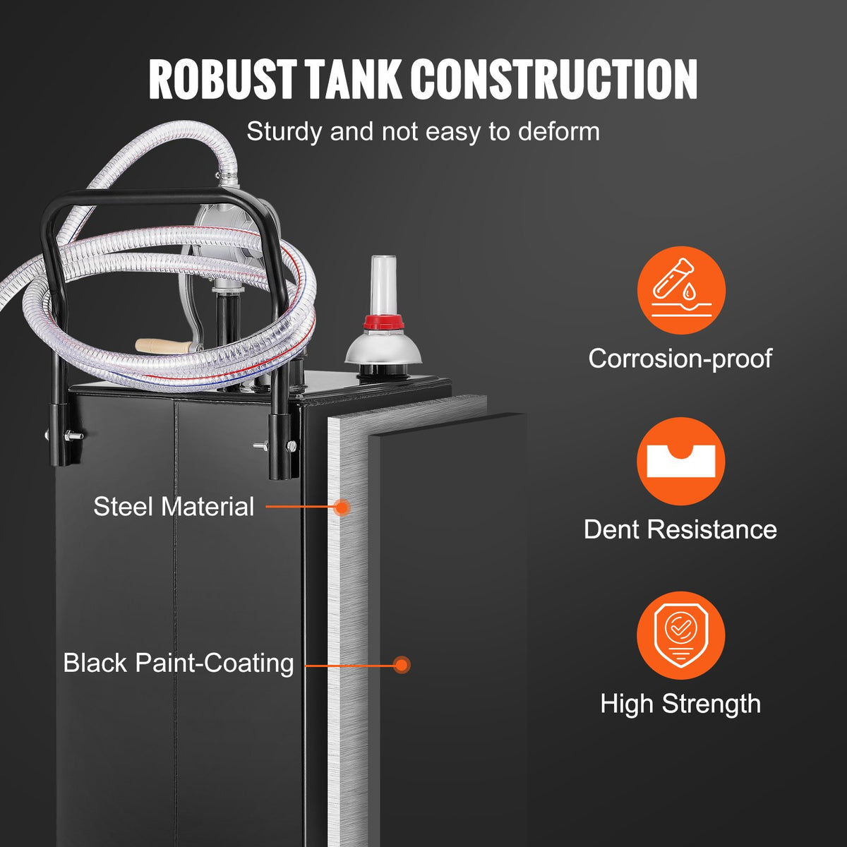 Fuel Caddy Fuel Storage Tank 114L Volume 4 Wheels with Manuel Pump Black V952-SYJYCBXGGJ430U2HZV0