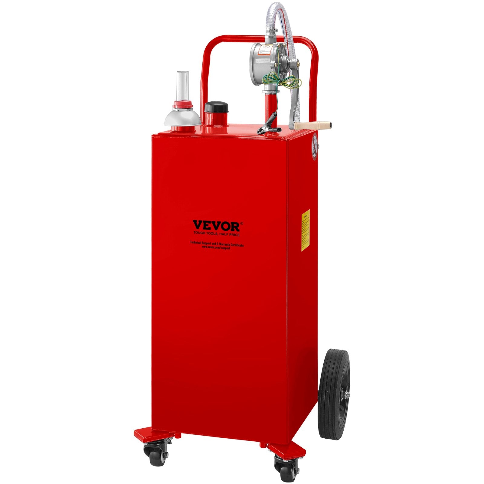 114L Fuel Caddy, Gas Storage Tank & 4 Wheels, with Manuel Transfer Pump, Gasoline Diesel Fuel Container for V952-SYJYCHSGJL43081RPV0