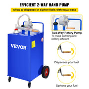 114L Fuel Caddy, Gas Storage Tank & 4 Wheels, with Manuel Transfer Pump, Gasoline Diesel Fuel Container for V952-SYJYCLSGJL4303U9BV0