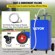 114L Fuel Caddy, Gas Storage Tank & 4 Wheels, with Manuel Transfer Pump, Gasoline Diesel Fuel Container for V952-SYJYCLSGJL4303U9BV0