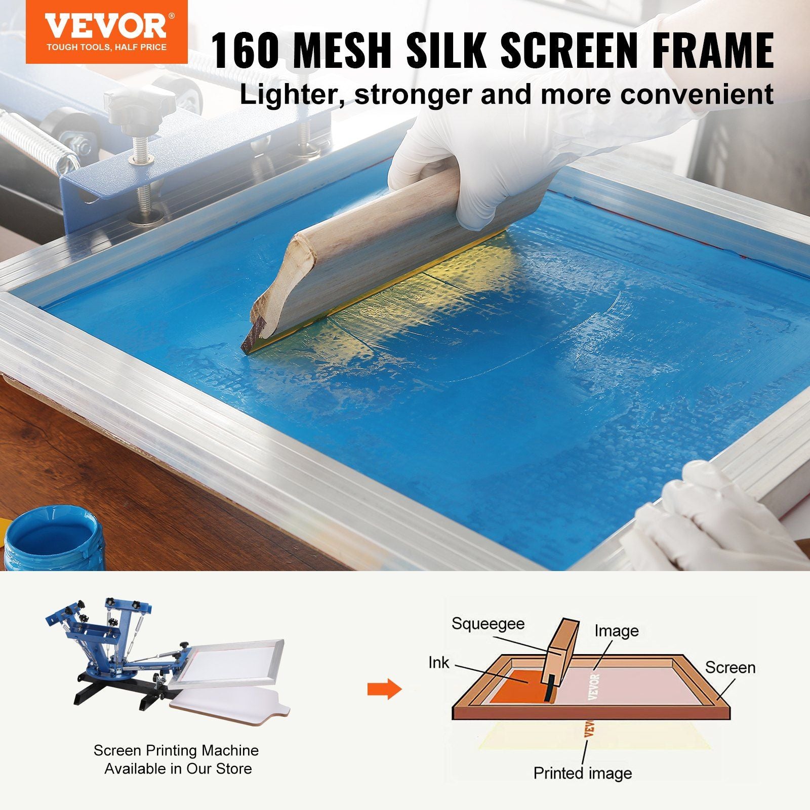 Screen Printing Kit, 6 Pieces Aluminum Silk Screen Printing Frames, 18x20inch Silk Screen Printing Frame with V952-SYKJD61601820YSYRV0