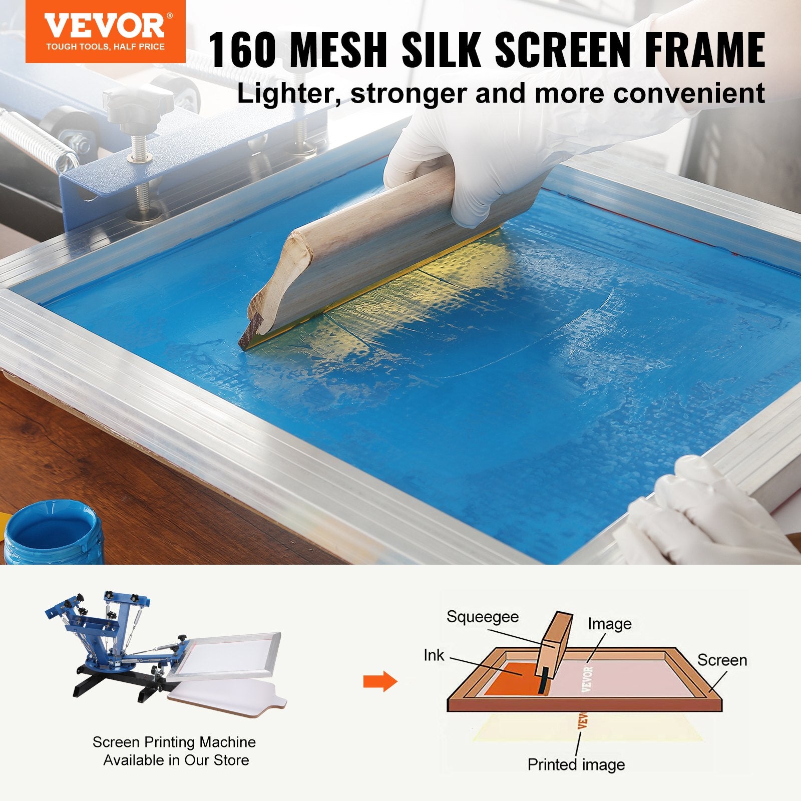 Screen Printing Kit, 6 Pieces Aluminum Silk Screen Printing Frames, 20x24inch Silk Screen Printing Frame with V952-SYKJD616020246S9BV0