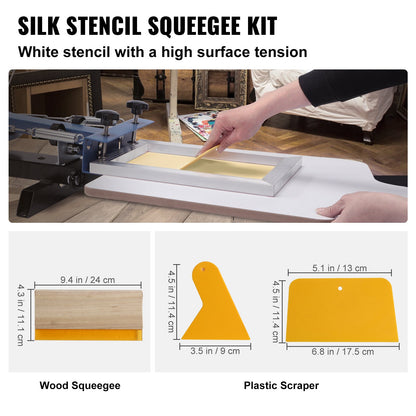 Screen Printing Kit, 2 Pieces Aluminum Silk Screen Printing Frames20.3 x 25.4/25.4 x 35.6cm 110 Count Mesh, 2 V952-SYKJZHCCG21109HX0V0