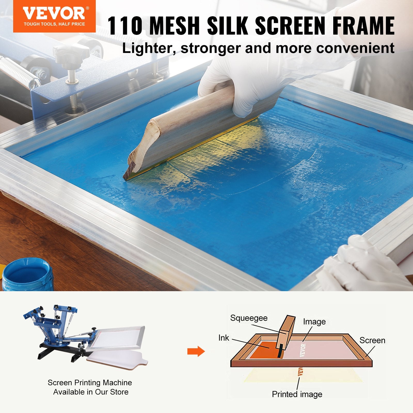 Screen Printing Kit, 3 Pieces Aluminum Silk Screen Printing Frames 25x36/20x30/15x25 cm 110 Count Mesh, 5 V952-SYKJZHCCG3110ZNMRV0