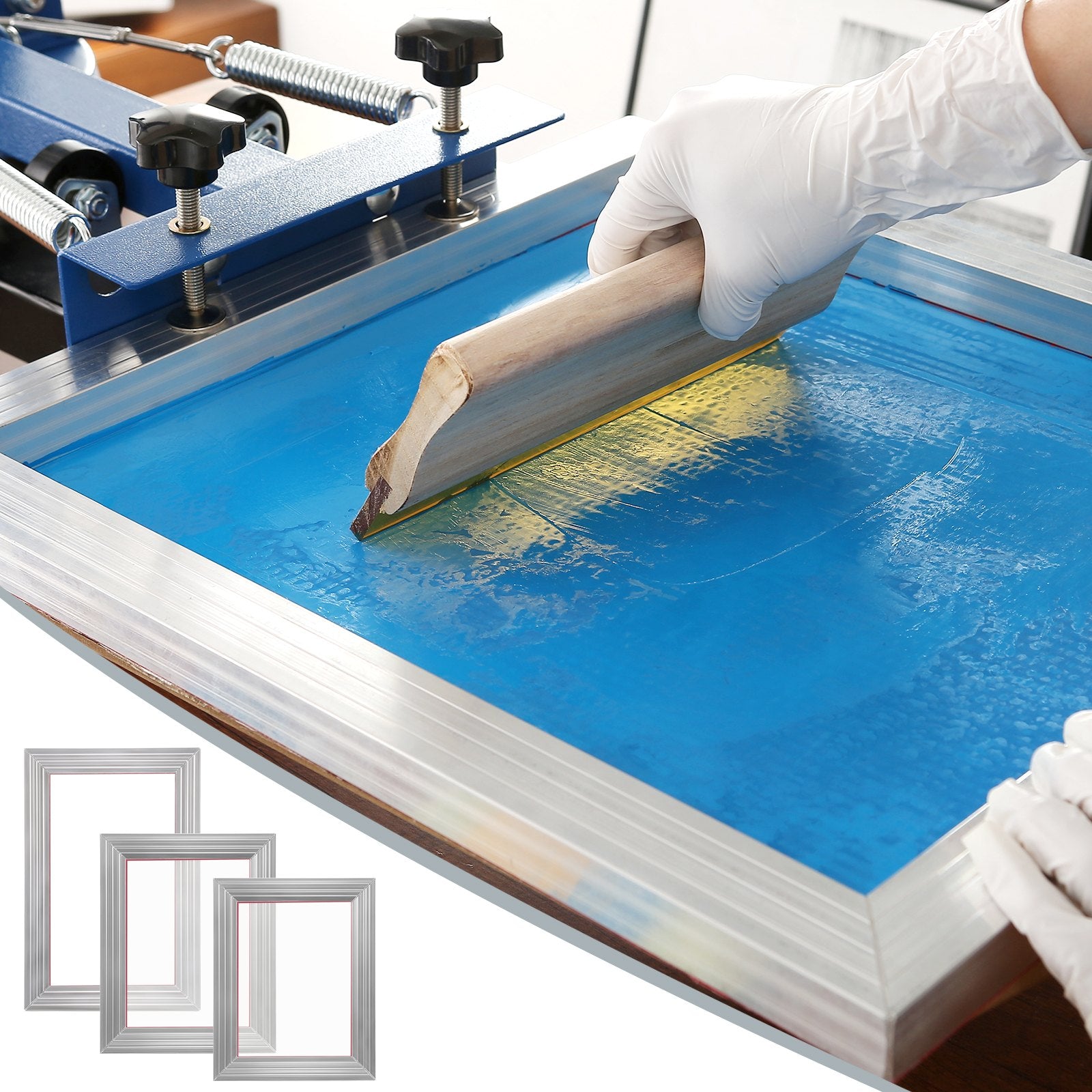 Screen Printing Kit, 3 Pieces Aluminum Silk Screen Printing Frames 25x36/20x30/15x25 cm 110 Count Mesh, 5 V952-SYKJZHCCG3110ZNMRV0