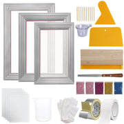 Screen Printing Kit, 3 Pieces Aluminum Silk Screen Printing Frames 25x36/20x30/15x25 cm 110 Count Mesh, 5 V952-SYKJZHCCG3110ZNMRV0