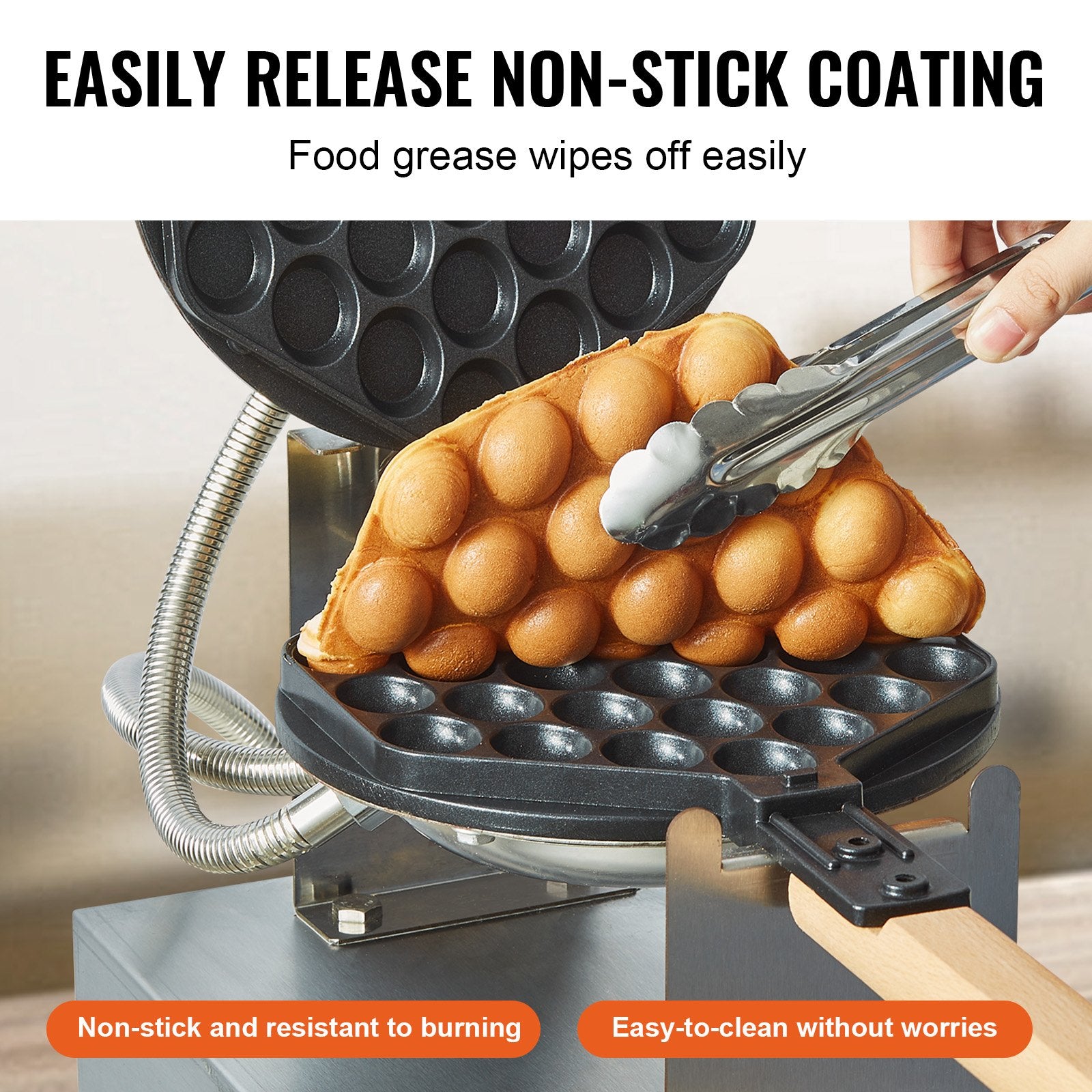 Commercial Bubble Waffle Maker, 1400W Egg Pancake Baker Machine, Non-Stick Stainless Steel Egg Bubble Puff, V952-SYQPHFBJDP1PGYHUZV3