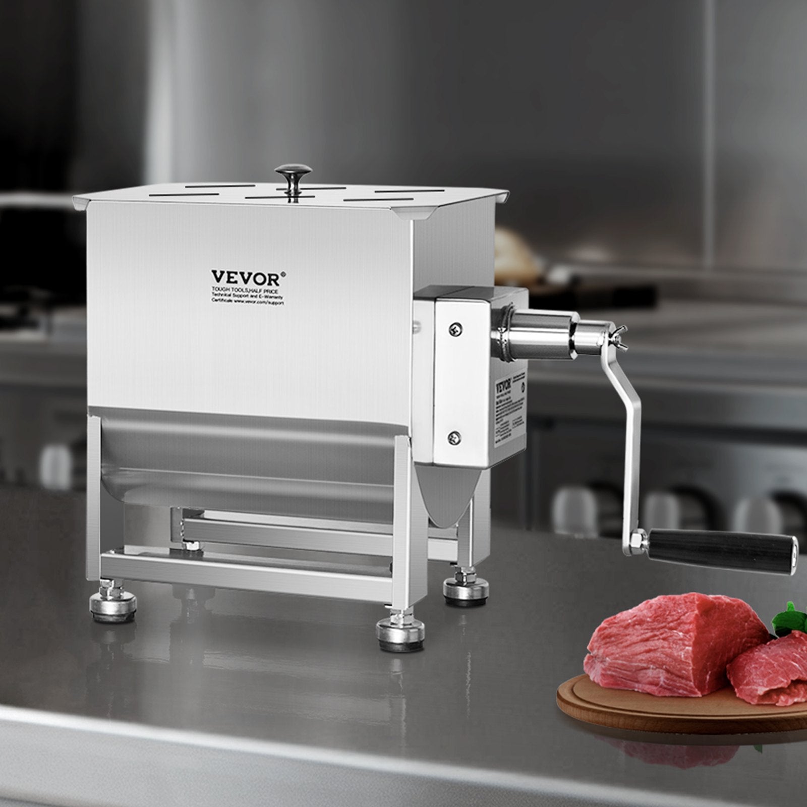 Manual Meat Mixer, 60L Fixed Tank Meat Processing Equipment(Mixing Max 60LBS for Meat), Stainless Steel Meat V952-SYRLJBJBKQXK8RH6N001V0