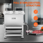 Manual Meat Mixer, 15L Fixed Tank Meat Processing Equipment(Mixing Maximum 15LBS for Meat), Stainless Steel V952-SYRLJBJBKQXKG26A7001V0