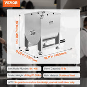 Manual Meat Mixer, 15L Fixed Tank Meat Processing Equipment(Mixing Maximum 15LBS for Meat), Stainless Steel V952-SYRLJBJBKQXKG26A7001V0