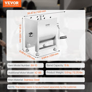 Manual Meat Mixer, 10L Fixed Tank Meat Processing Equipment(Mixing Max 15LBS for Meats), Stainless Steel V952-SYRLJBJBKQXKXAJIU001V0