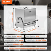 Manual Meat Mixer, 30L Tilt Tank Meat Processing Equipment(Mixing Max 30LBS for Meat), Stainless Steel Meat V952-SYRLJBJKQXK2VX73T001V0