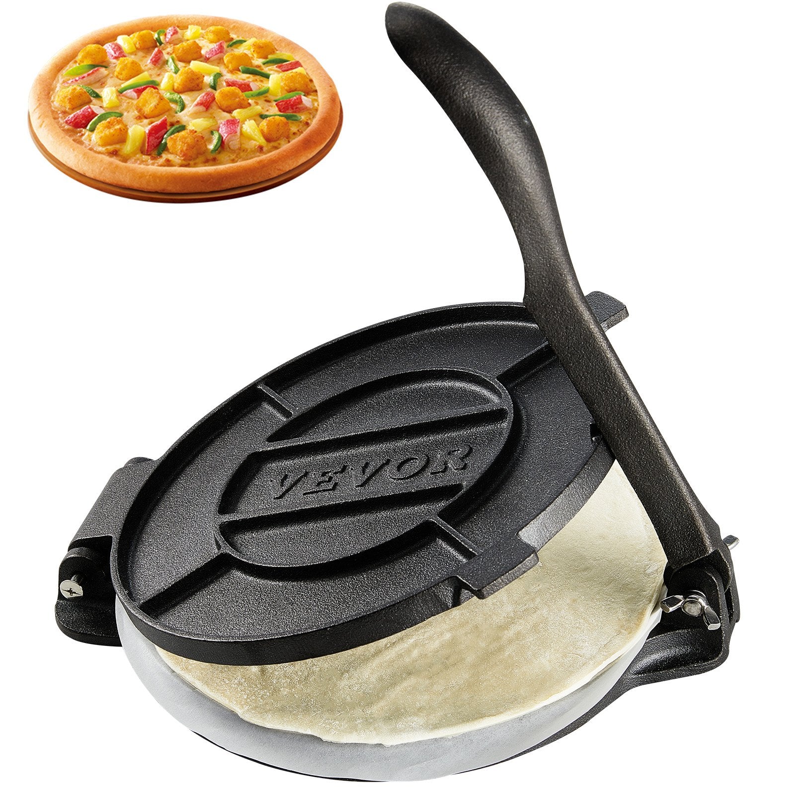 Tortilla Press, 8 Inch Tortilla and Roti Maker, Cast Iron Heavy Duty Tortilladora Press, Pre-Seasoned V952-SYSBBY8YCZT0DX21YV0
