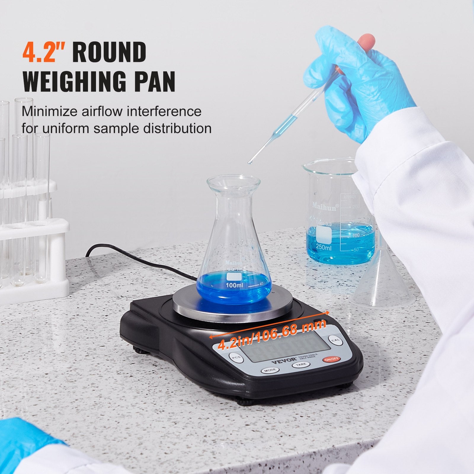 Analytical Balance Lab Scale 600g x 0.01g 6 Units Conversion Electronic V952-SYSCHTP001G0QUY4VV3