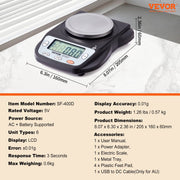 Analytical Balance Lab Scale 600g x 0.01g 6 Units Conversion Electronic V952-SYSCHTP001G0QUY4VV3