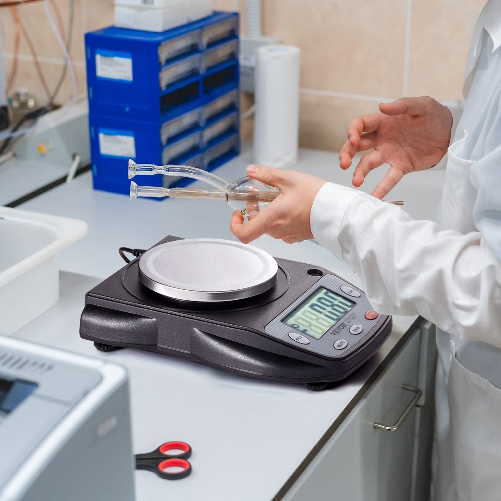 Analytical Balance Lab Scale 600g x 0.01g 6 Units Conversion Electronic V952-SYSCHTP001G0QUY4VV3