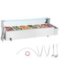 Commercial Electric Food Warmer Countertop Buffet 6*5Qt with Glass Shield V952-SYSPBWQ613FSC97P0V3