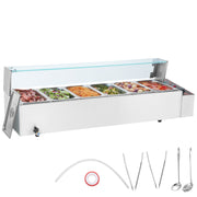 Commercial Electric Food Warmer Countertop Buffet 6*5Qt with Glass Shield V952-SYSPBWQ613FSC97P0V3