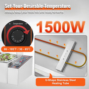 Commercial Electric Food Warmer Countertop Buffet 6*5Qt with Glass Shield V952-SYSPBWQ613FSC97P0V3