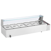 Commercial Electric Food Warmer Countertop Buffet 6*5Qt with Glass Shield V952-SYSPBWQ613FSC97P0V3
