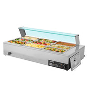 Commercial Food Warmer, 1500W Electric Stainless Steel Steam Food Warmer with Glass Cover, 9-Pan Countertop V952-SYSPBWQ913FS5WYYO002V3