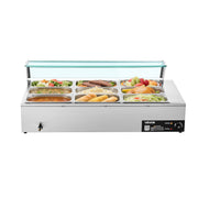 Commercial Food Warmer, 1500W Electric Stainless Steel Steam Food Warmer with Glass Cover, 9-Pan Countertop V952-SYSPBWQ913FS5WYYO002V3