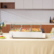 Commercial Electric Food Warmer Countertop Buffet 9*5Qt with Glass Shield V952-SYSPBWQ913FS5WYYOV3