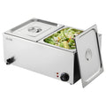 Commercial Food Warmer, 2-Pan Electric Steam Table, 1200W Professional Countertop Stainless Steel Buffet Bain V952-SYSPBWQPTK21AMZ4ZV3