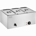 3-Pan Commercial Food Warmer, 16.5L Electric Steam Table, 1200W Professional Countertop Stainless Steel V952-SYSPBWQPTK31E3ZVSV3