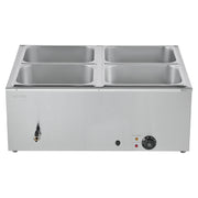 Commercial Food Warmer, 1500W Electric Stainless Steel Steam Food Warmer with Lid, 4-Pan Fast Heating V952-SYSPBWQPTK41SB7R9002V3
