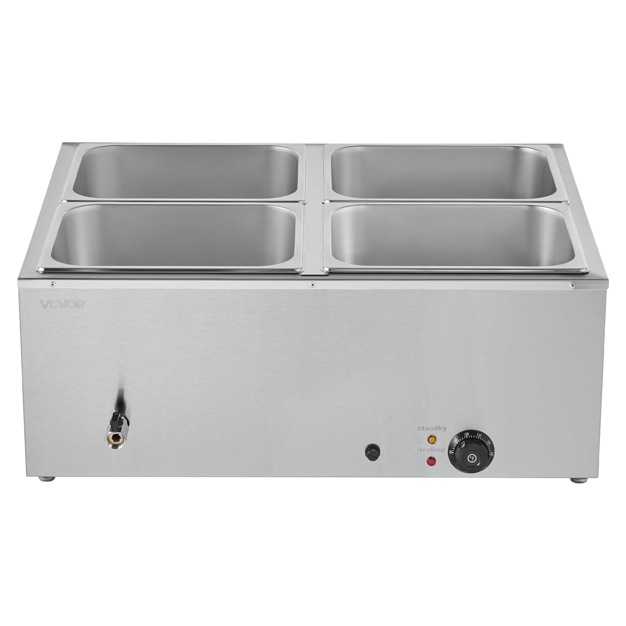 Commercial Food Warmer, 1500W Electric Stainless Steel Steam Food Warmer with Lid, 4-Pan Fast Heating V952-SYSPBWQPTK41SB7R9002V3
