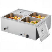 Commercial Food Warmer, 1500W Electric Stainless Steel Steam Food Warmer with Lid, 4-Pan Fast Heating V952-SYSPBWQPTK41SB7R9002V3