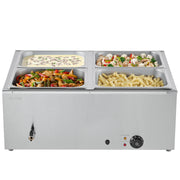 Commercial Food Warmer, 1500W Electric Stainless Steel Steam Food Warmer with Lid, 4-Pan Fast Heating V952-SYSPBWQPTK41SB7R9002V3