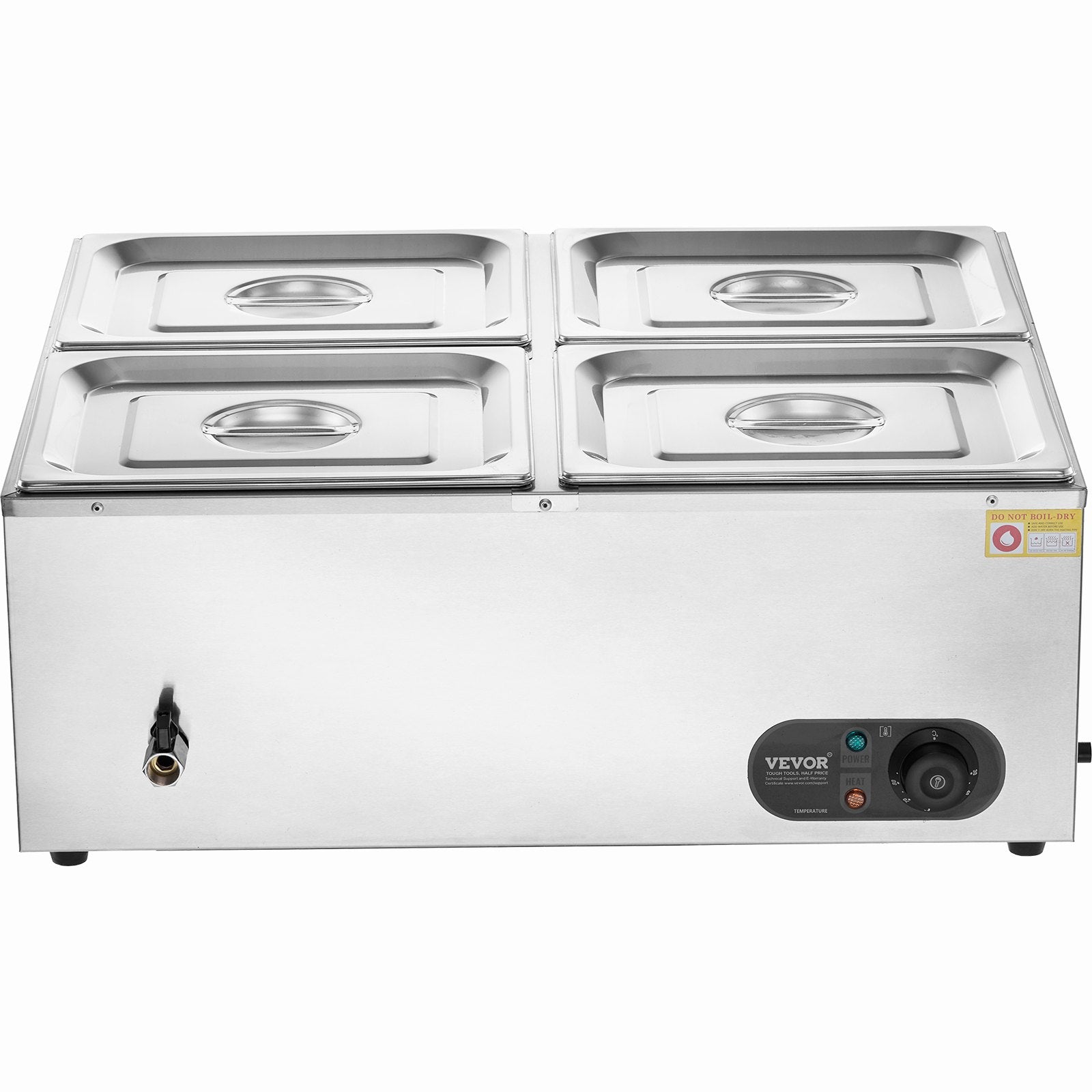 Commercial Electric Food Warmer Countertop Buffet 4*8Qt Pan Bain Marie V952-SYSPBWQPTK41SB7R9V3