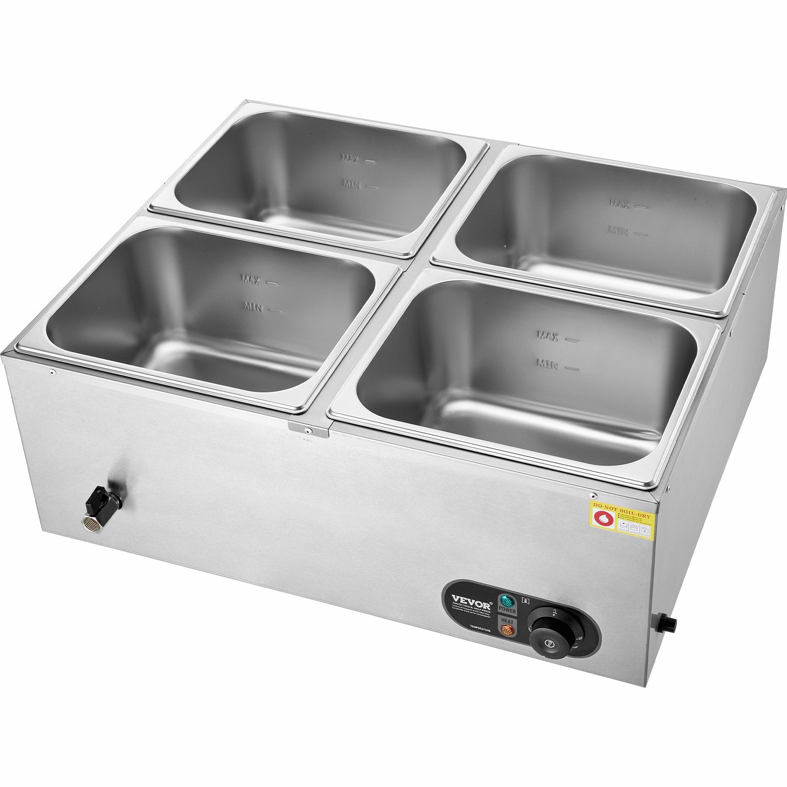 Commercial Electric Food Warmer Countertop Buffet 4*8Qt Pan Bain Marie V952-SYSPBWQPTK41SB7R9V3