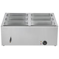 Commercial Food Warmer, 1500W Electric Stainless Steel Steam Food Warmer with Lid, 6-Pan Fast Heating V952-SYSPBWQPTK61338ZN002V3