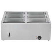 Commercial Food Warmer, 1500W Electric Stainless Steel Steam Food Warmer with Lid, 6-Pan Fast Heating V952-SYSPBWQPTK61338ZN002V3