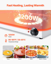 Commercial Food Warmer, 6-Pan Electric Steam Table, 1200W Professional Countertop Stainless Steel Buffet Bain V952-SYSPBWQPTK61BPPMXV3