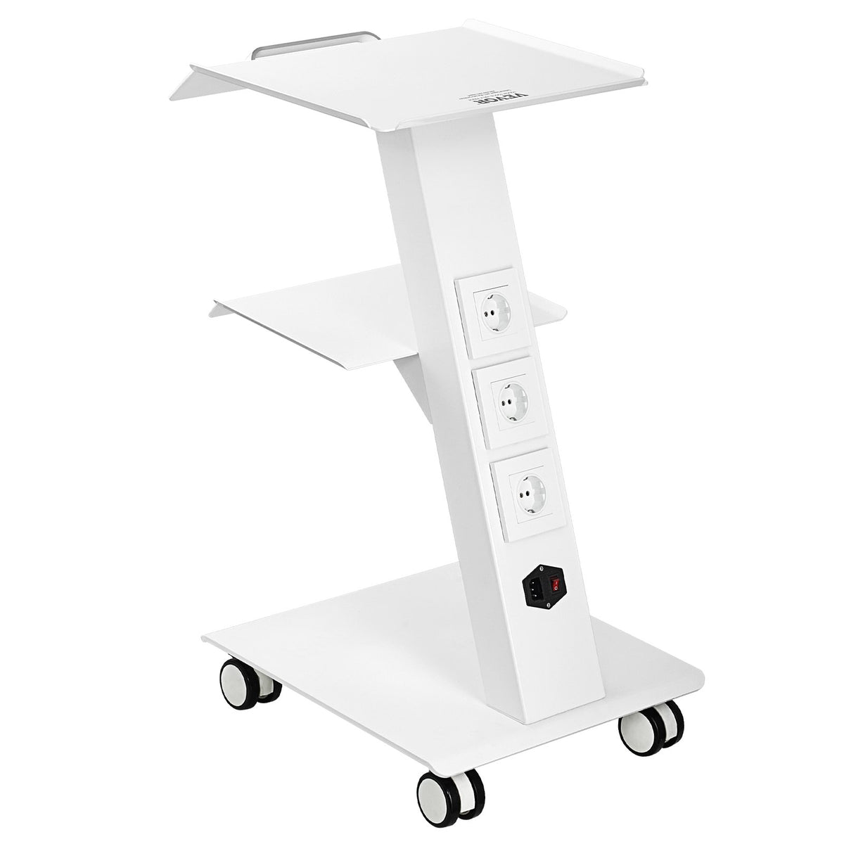 Trolley Cart Dental Lab Mobile Rolling Serving Cart 3 Layers with Socket V952-SYSSTCB4Q23534XEFV3