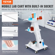 Trolley Cart Dental Lab Mobile Rolling Serving Cart 3 Layers with Socket V952-SYSSTCB4Q23534XEFV3