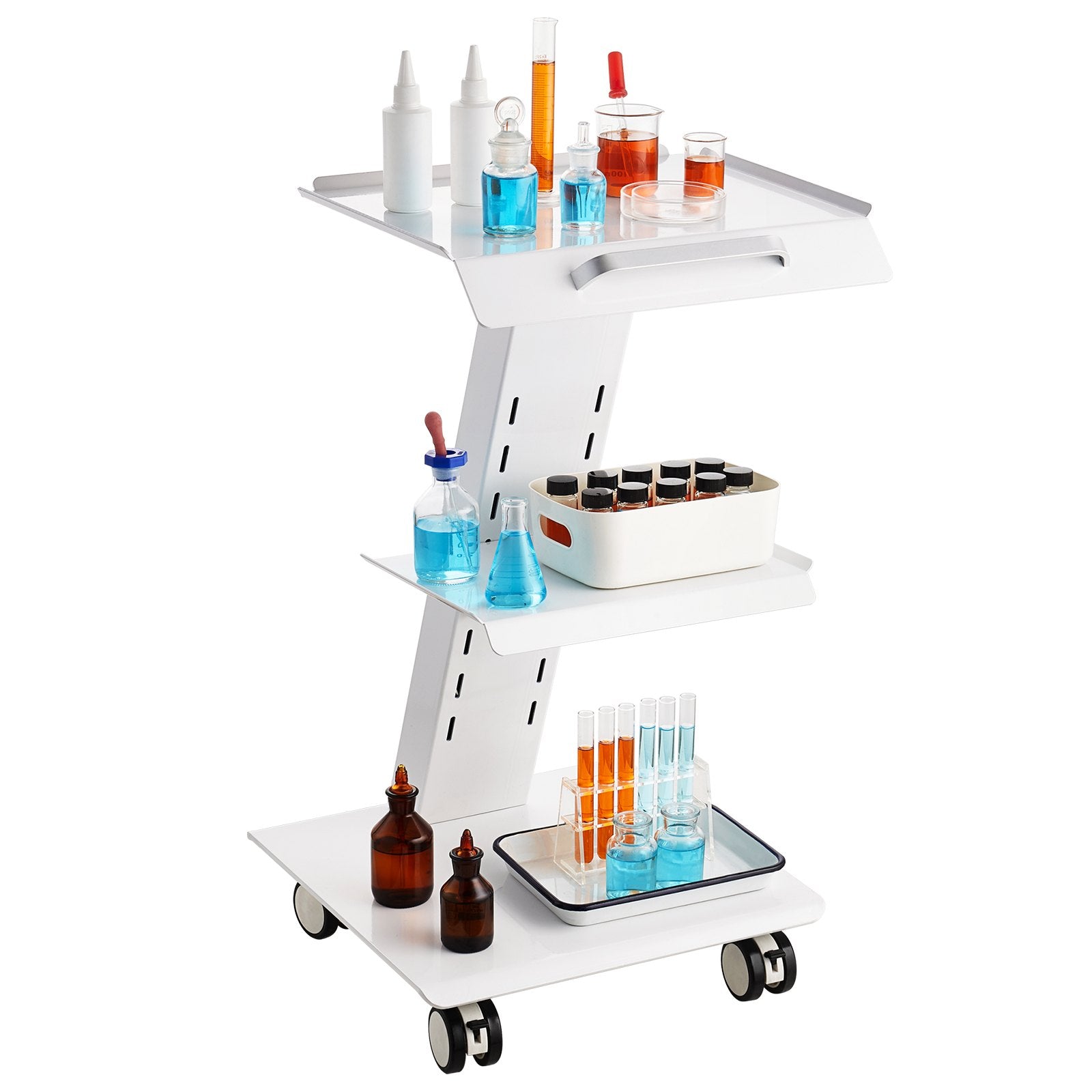 Trolley Cart Dental Lab Mobile Rolling Serving Cart 3 Layers with Socket V952-SYSSTCB4Q23534XEFV3