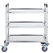 VEVOR Stainless Steel Cart, 3 Layers Lab Utility Cart 181 kg Weight Capacity, Medical Cart with Lockable V952-SYSSTCFB20134R3PNV0